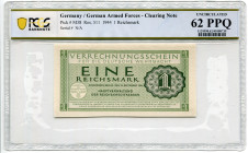 Germany - Third Reich Deutsche Wehrmacht 1 Reichsmark 1944 PCGS 62 PPQ