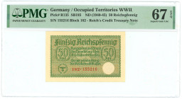 Germany - Third Reich 50 Reichspfennig 1940 - 1945 (ND) PMG 67 EPQ Superb Gem UNC
