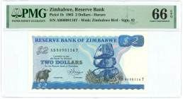 Zimbabwe 2 Dollars 1983 PMG 66 EPQ Gem UNC