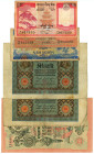 World Lot of 6 Banknotes 1909 - 1980