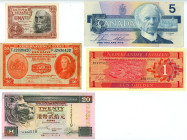 World Lot of 5 Banknotes\ 1953