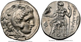MACEDONIAN KINGDOM. Alexander III the Great (336-323 BC). AR drachm (17mm, 4.23 gm, 6h). NGC Choice AU 5/5 - 4/5. Late lifetime-early posthumous issue...
