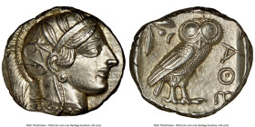 ATTICA. Athens. Ca. 440-404 BC. AR tetradrachm (25mm, 17.19 gm, 6h). NGC MS 5/5 - 4/5. Mid-mass coinage issue. Head of Athena right, wearing earring, ...