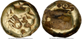 LYDIAN KINGDOM. Alyattes or Walwet (ca. 610-546 BC). EL 1/12 stater or hemihecte (7mm). NGC Fine, countermarks. Lydo-Milesian standard, Sardes, uninsc...