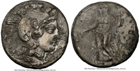 CILICIA. Issus. Ca. 400-370 BC. AR stater (21mm, 4h). NGC VF. Bust of Athena right, wearing triple crested Attic helmet and beaded necklace / PNKS (Ar...