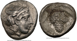 CILICIA. Soloi. Ca. 400-350 BC. AR stater (21mm, 3h). NGC Choice VF. Head of Athena right, wearing crested Attic helmet, bowl decorated with leaping g...