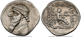 PARTHIAN KINGDOM. Mithradates II (ca. 121-91 BC). AR drachm (21mm, 12h). NGC AU, brushed. Rhagae or Ecbatana, ca. 109-96/5 BC. Diademed, draped bust o...