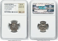 L. Thorius Balbus (ca. 105 BC). AR denarius (20mm, 3.86 gm, 1h). NGC Choice VF 4/5 - 4/5. Rome. I•S•M•R, head of Juno Sospita right, clad in goat-skin...