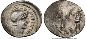 Cnaeus Pompeius Junior (46-45 BC). AR denarius (21mm, 4.01 gm, 5h). NGC Choice XF 2/5 - 4/5. Uncertain mint in Spain (Corduba), summer 46 BC-spring 45...