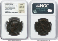 Marcus Aurelius, as Augustus (AD 161-180). AE sestertius (34mm, 26.92 gm, 11h). NGC Choice Fine 5/5 - 4/5, light smoothing. Rome, AD 162-163. IMP CAES...