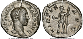 Severus Alexander, as Augustus (AD 222-235). AR denarius (20mm, 11h). NGC AU. Rome, AD 228-231. IMP SEV ALE-XAND AVG, laureate head of Severus Alexand...
