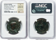 Maximus (AD 235/6-238). AE sestertius (31mm, 23.99 gm, 12h). NGC Fine 5/5 - 3/5, light smoothing. Rome. MAXIMVS CAES GERM, bare-headed, draped bust of...