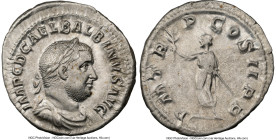 Balbinus (April-July AD 238). AR denarius (20mm, 3.23 gm, 6h). NGC Choice XF 4/5 - 4/5. Rome. IMP C D CAEL BALBINVS AVG, laureate, draped, and cuirass...
