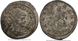Claudius II (AD 268-270). BI antoninianus (21mm, 5h). NGC MS, Silvering. Antioch, 268-269. IMP C CLAVDIVS AVG, radiate, draped, and cuirassed bust of ...