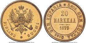 Russian Duchy. Alexander II gold 20 Markkaa 1879-S UNC Details (Cleaned) NGC, Helsinki mint, KM9.2. HID09801242017 © 2023 Heritage Auctions | All Righ...