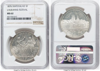 Confederation "Lausanne Shooting Festival" 5 Francs 1876 MS62 NGC, Bern mint, KM-XS13, Richter-1560, Dav-387. HID09801242017 © 2023 Heritage Auctions ...