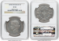 Confederation 5 Francs 1890-B VF35 NGC, Bern mint, KM34, DT-297. HID09801242017 © 2023 Heritage Auctions | All Rights Reserved