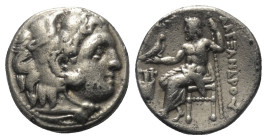 Königreich Makedonien. Alexander III. der Große (336 - 323 v. Chr.).

 Drachme (Silber). Ca. 323 - 319 v. Chr. Kolophon.
Vs: Kopf des jugendlichen ...