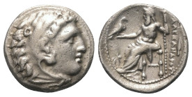 Königreich Makedonien. Alexander III. der Große (336 - 323 v. Chr.).

 Drachme (Silber). Ca. 323 - 319 v. Chr. Teos.
Vs: Kopf des jugendlichen Hera...