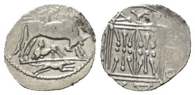 Illyrien. Dyrrhachion.

 Drachme (Silber). Ca. 275 - 48 v. Chr.
Vs: Kuh mit Kalb nach rechts stehend, darüber Adler über Magistratsname: Xenon; im ...