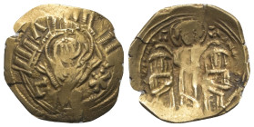 Andronicus II. Palaeologus und Michael IX. (1294 - 1320 n. Chr.).

 Hyperpyron nomisma (Gold). 1305 - 1320 n. Chr. Constantinopolis.
Vs: Büste der ...