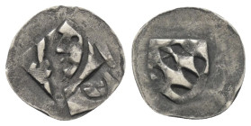 Bayern - München. Stephan mit der Hafte (1347 - 1375).

 Pfennig (Silber). Ohne Jahr. München.
Vs: Mönch mit Pilgerstab.
Rs: Rautenschild.

15 m...