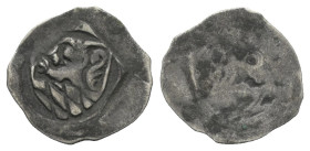 Bayern - Oberpfalz. Rupert I. und Rupert II. (1353 - 1390).

 Einseitiger Pfennig (Silber). Ohne Jahr. Amberg.
Vs: Quergeteilter Schild, oben wachs...