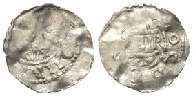 Mainz - Königlich. Konrad II. (1024 - 1039) mit Erzbischof Bardo von Oppershofen (1031 - 1051).

 Denar (Silber). Mainz.
Vs: Gekrönte Büste mit Bar...