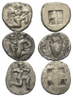 Griechische Münzen - Lots.


Thasos (Inseln vor Thrakien).

Lot (3 Stück, Silber): Trihemiobol, Obol; ca. 6. - 4. Jhdt. v. Chr.

Sehr schön.
...