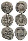 Griechische Münzen - Lots.


Thasos (Inseln vor Thrakien).

Lot (3 Stück, Silber): Trihemiobol, Obol; ca. 6. - 4. Jhdt. v. Chr.

Sehr schön.
...