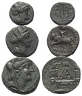 Griechische Münzen - Lots.


Tarsos (Kilikien) / Antiochos II. (Königreich der Selukiden) / Sidon (Phönikien).

Lot (3 Stück): Bronze, ca. 3. - 1...