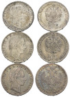 Österreich - Lots.


Kaisertum Österreich (1804 - 1918). Ungarn. Königreich (bis 1945).
Franz Joseph I. (1848 - 1916).

Lot (3 Stück, Silber): 1...