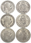 Österreich - Lots.


Kaisertum Österreich (1804 - 1918). Ungarn. Königreich (bis 1945).
Franz Joseph I. (1848 - 1916).

Lot (3 Stück, Silber): F...