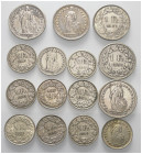 Europa - Lots.


Schweiz. Eidgenossenschaft.

Lot (15 Stück, Silber): 1 Franken 1886, 1907, 1914, 1920 und 1921; 1/2 Franken 1882, 1905, 1907, 19...