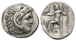 Kingdom of Macedon, Antigonos I Monophthalmos AR Drachm. (18mm, 4.24 g) In the name and types of Alexander III. Lampsakos, circa 310-301 BC. Head of H...