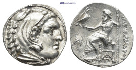 Kings of Macedon. Miletos. Alexander III "the Great" 336-323 BC. Drachm AR (18mm, 4,33 g) Head of Herakles to right, wearing lion skin headdress, paws...