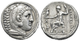Kings of Macedon. Amphipolis. Alexander III "the Great" 336-323 BC. Tetradrachm AR (26mm, 16.76 g) Head of Herakles right, wearing lion skin headdress...