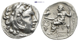 IONIA, Uncertain. Early-mid 3rd century BC. AR Drachm(17mm, 4.0 g) In the name and types of Alexander III of Macedon. Head of Herakles right, wearing ...