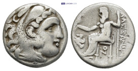 Kingdom of Macedon, Antigonos I Monophthalmos AR Drachm. (16mm, 4.0 g) In the name and types of Alexander III. Lampsakos, circa 310-301 BC. Head of He...