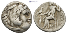Kingdom of Macedon, Antigonos I Monophthalmos AR Drachm. (16mm, 4.0 g) In the name and types of Alexander III. Lampsakos, circa 310-301 BC. Head of He...