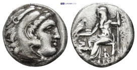 KINGS of MACEDON. Alexander III 'the Great' Ar Drachm. (16mm, 4.0 g) Lampsakos, circa 310-301 BC. Head of Herakles right, wearing lion skin headdress ...