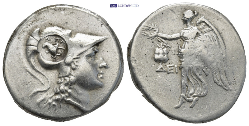 PAMPHYLIA. Side. Circa 205-100 BC. Tetradrachm (16.9 Gr. 29mm.) Head of Athena t...