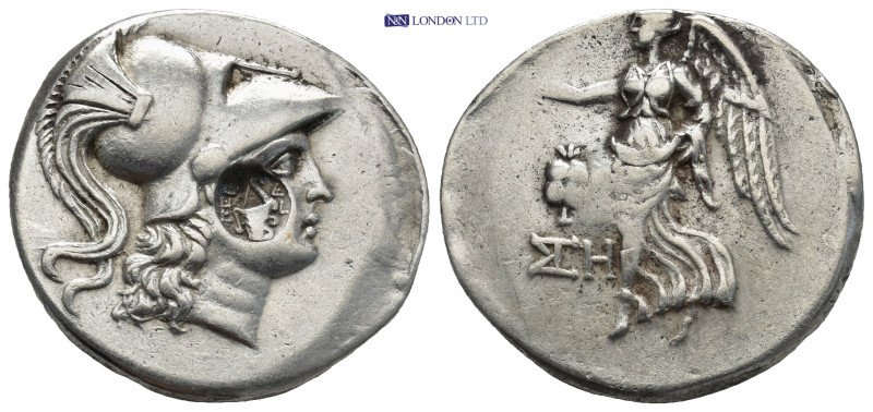 PAMPHYLIA, Side. Circa 205-100 BC. AR Tetradrachm (16.8 Gr 30mm.). Head of Athen...