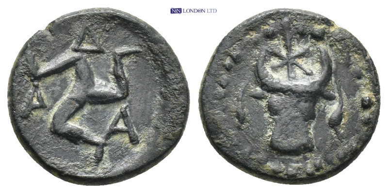 Pisidia, Adada Æ (14mm, 2.66 g). 1st century BC. Triskeles; AΔA around. / Bukran...