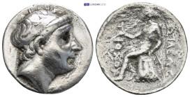 Seleucid Kingdom. Antiochus I. 281-261 BC. Tetradrachm, (26mm, 16.2 g). Obv: Diademed head of king right. Dotted border. Rx: ΒΑΣΙΛΕΩΣ ΑΝΤΙΟΧΟΥ Apollo ...