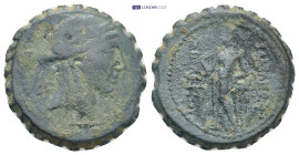SELEUKID KINGS of SYRIA. Seleukos IV Philopator. 187-175 BC. AE Antioch 7.56 Gr. 21mm.
 Laureate head of Apollo right; monogram to left 
Rev. Apollo s...