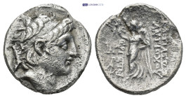 Seleukid King of Syria. Antioch. Antiochos VII Euergetes (Sidetes). 138-129 BC. Drachm AR (18mm., 3,92 g). Diademed head of Antiochos VII right / ΒΑΣΙ...