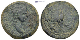 Commagenian Kingdom. Antiochos IV Epiphanes. A.D. 38-72. AE . 13.88 Gr. 28mm.
Diademed and draped bust of Antiochos IV right 
Rev. Scorpion within wre...