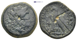 Ptolemaic Kingdom. Ptolemy II Philadelphos (285-246 BC) AE 12.46 Gr. 22mm.
 Head of Zeus Ammon right. 
Rev. Eagle standing left on thunderbolt; club i...