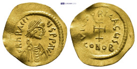 Heraclius (610-641). AV Tremissis (14mm, 1.44 g), Constantinopolis (Istanbul). Obv. dN hERACLIYS P P AVG, diademed, draped and cuirassed bust right. R...
